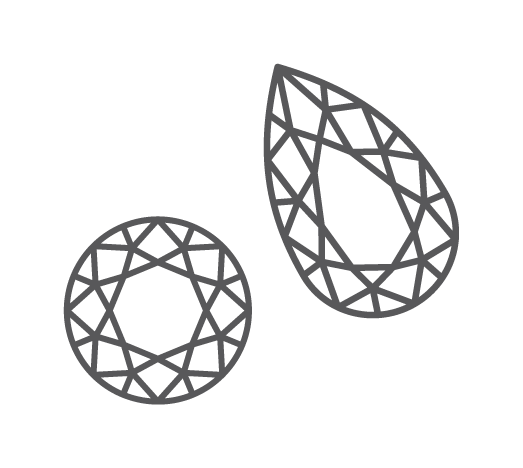 Pear and Round Diamond Icons