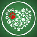 Icon mit Herz aus Hundepfoten