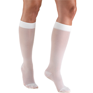 Ladies' Knee High Closed Toe Sheer Stocking in White