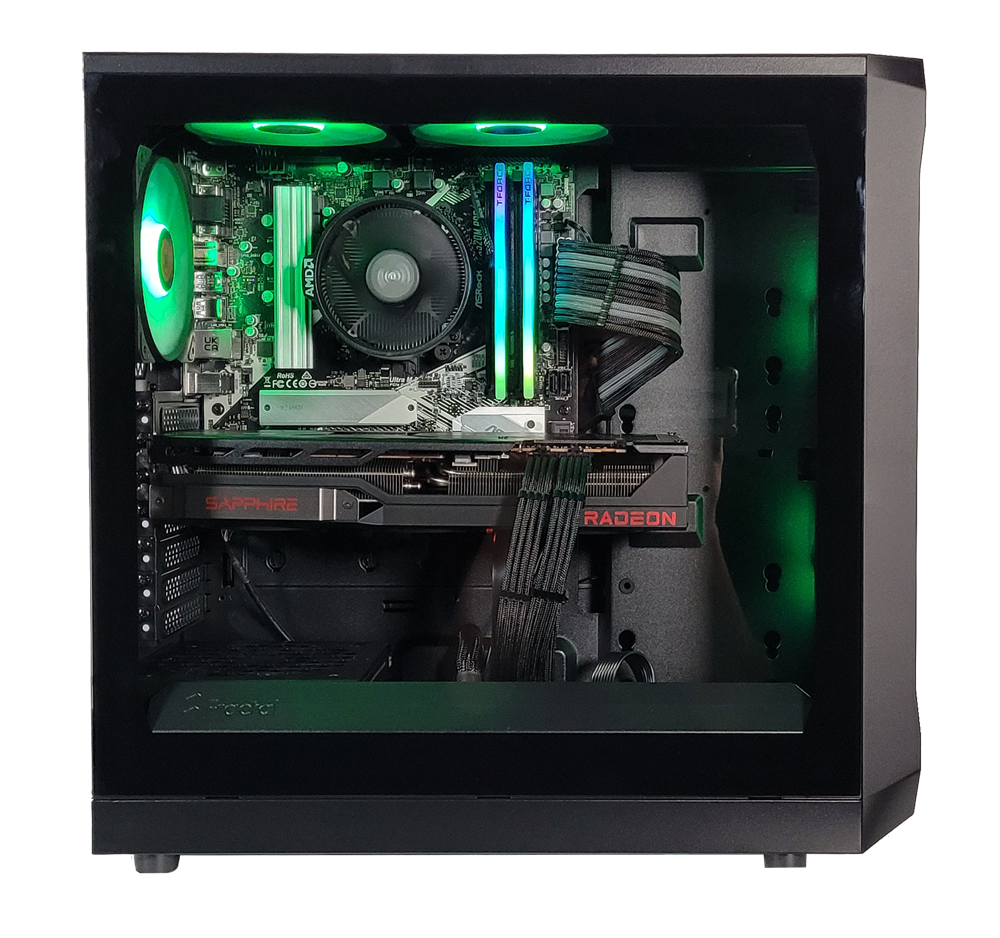 Side view of the XOTIC Focus Extreme Ready-to-Ship Gaming Desktop
