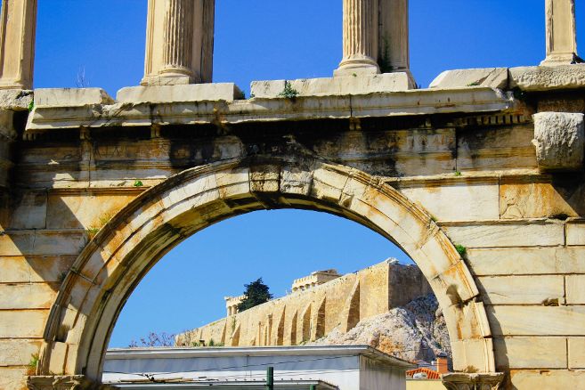 Part of an ancient road, Hadrian's Arch preserves a historical path