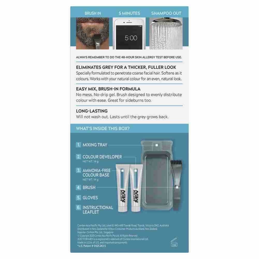 Just For Men Moustache & Beard Brush-In Colour Gel Real Black - Image 3