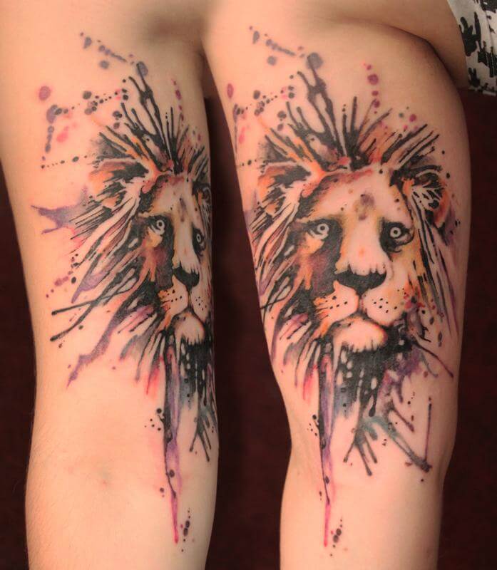 Tatouage Lion Peinture