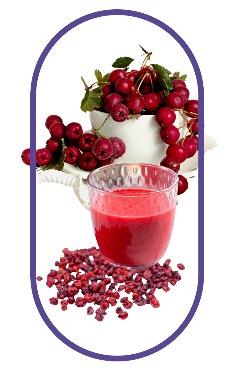 A picture Schisandra berries and juice