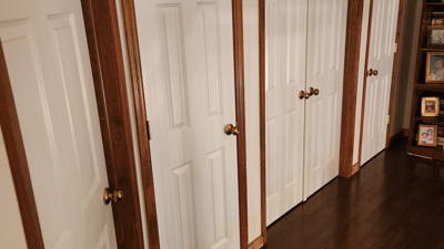 Interior door in a room
