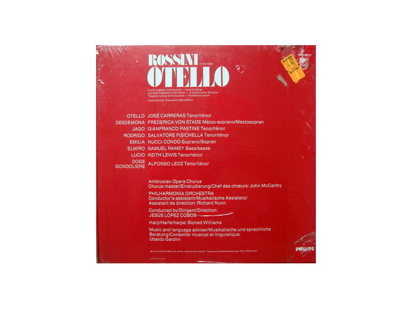 ★Sealed★ Philips / CARRERAS-COBOS, - Puccini Othello, 3LP Box Set!