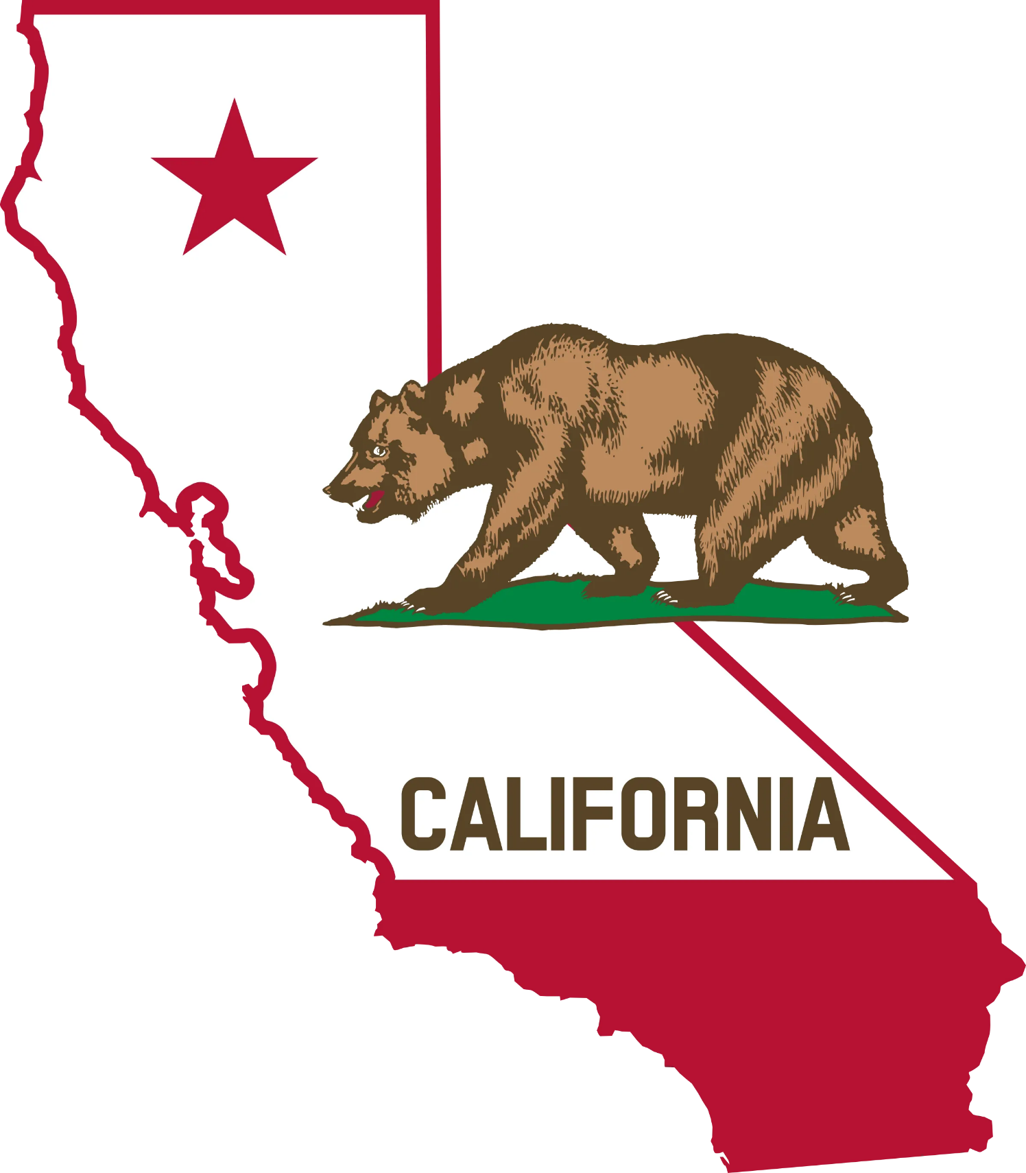 California outline and flag