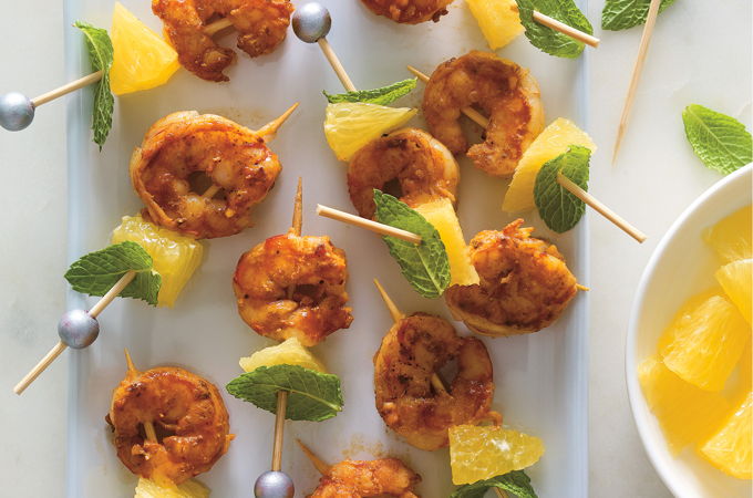 Shrimp à L'Orange Skewers