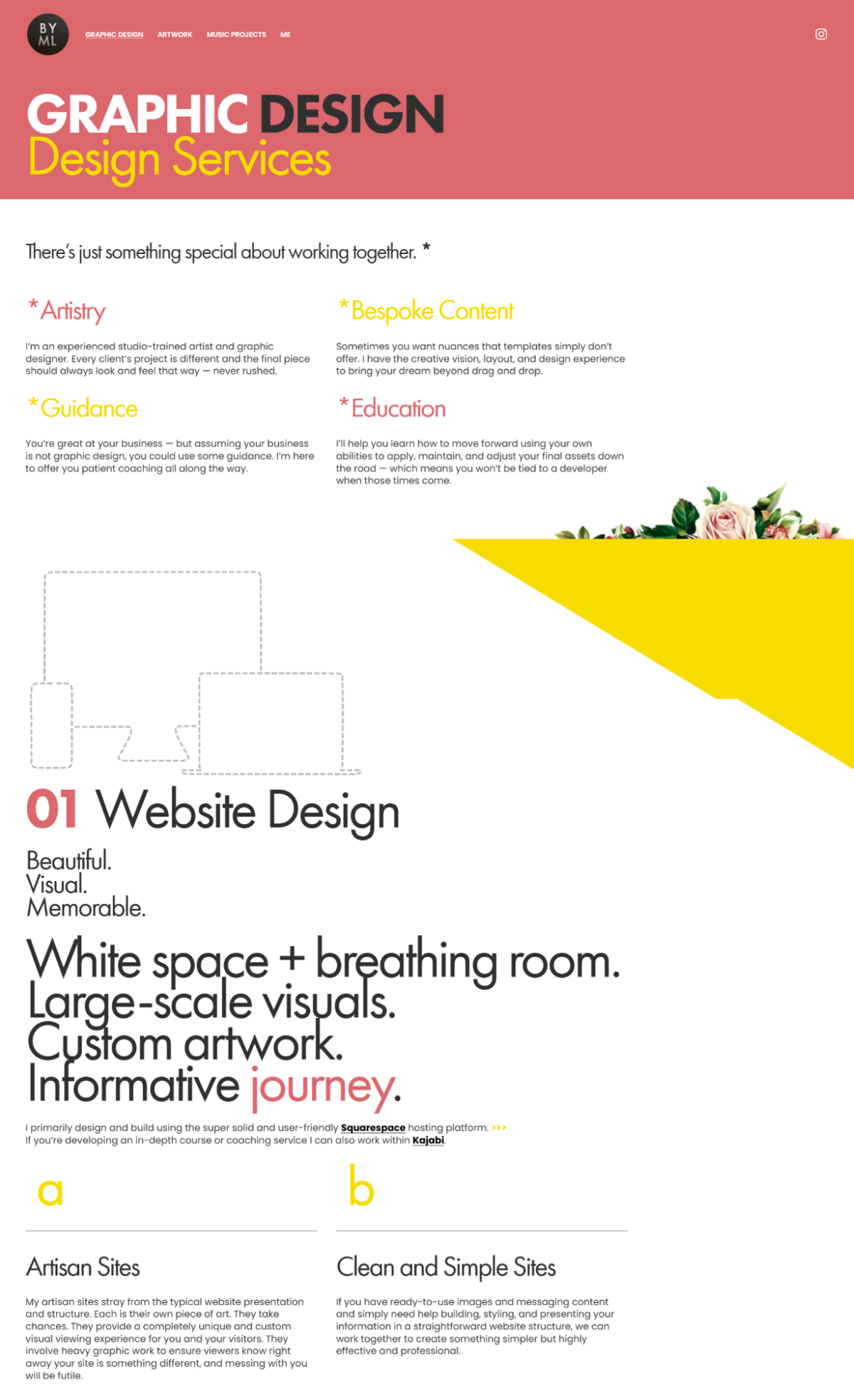 Screenshot of By Mark Lange, from the service page design examples collection.