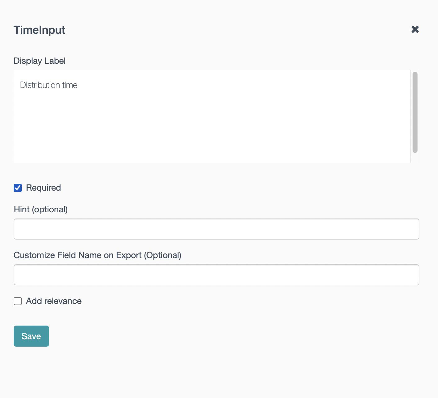 Adding time widget to surveys