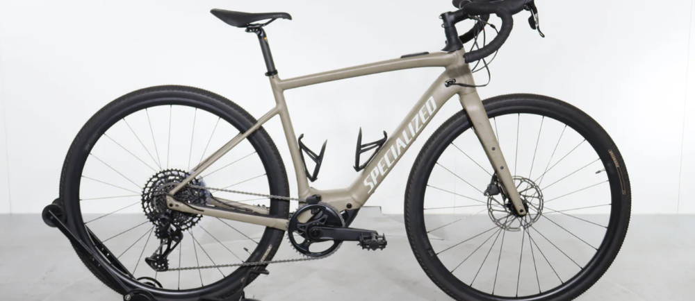 A white Specialized Turbo Creo 2 Comp E5 electric road bike
