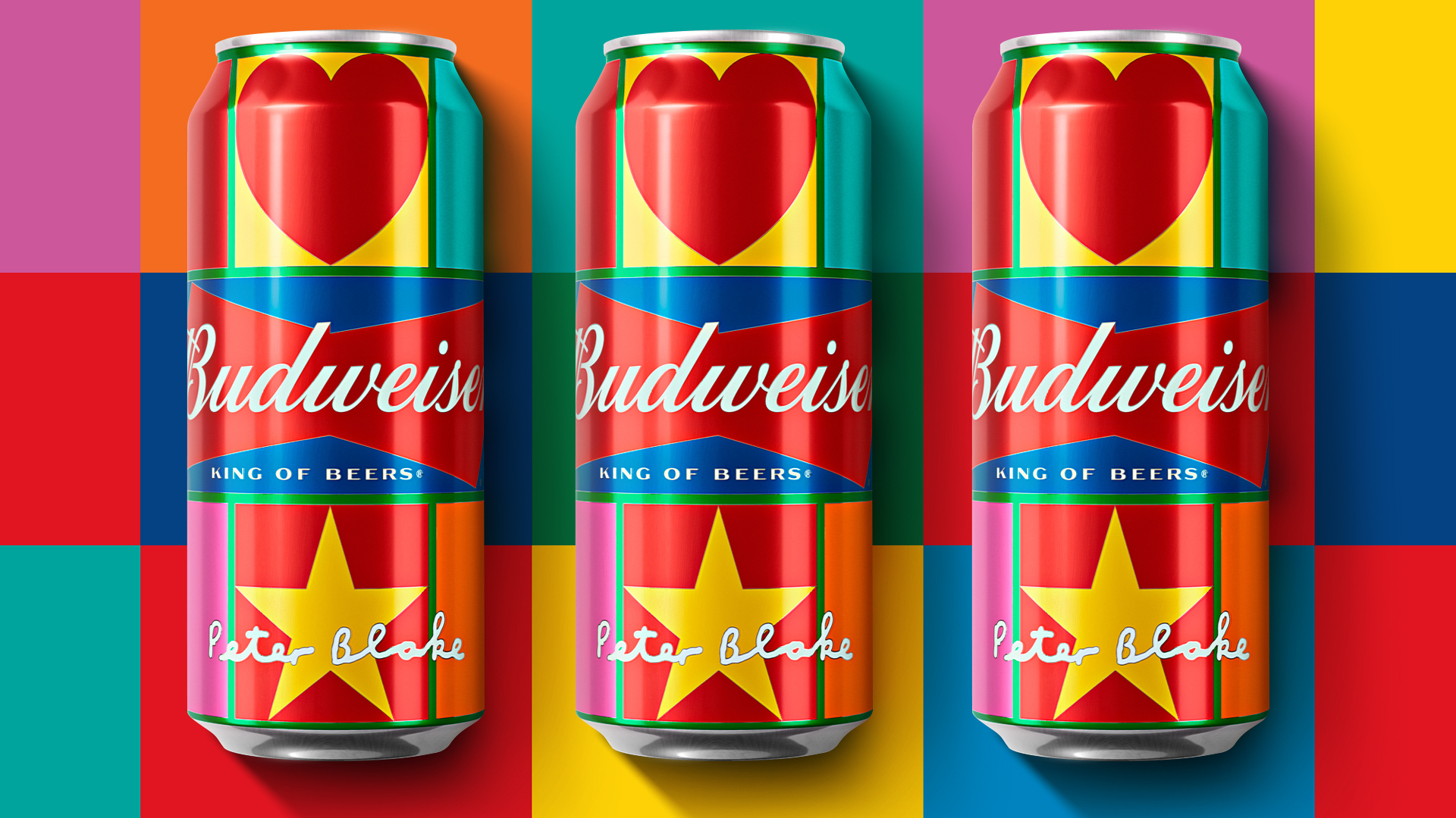 JKR, Peter Blake, and Silas Amos Design Pop Art-Inspired Budweiser Cans