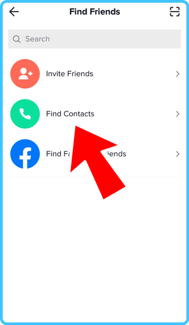How to find acquaintance in Tiktok via contact list