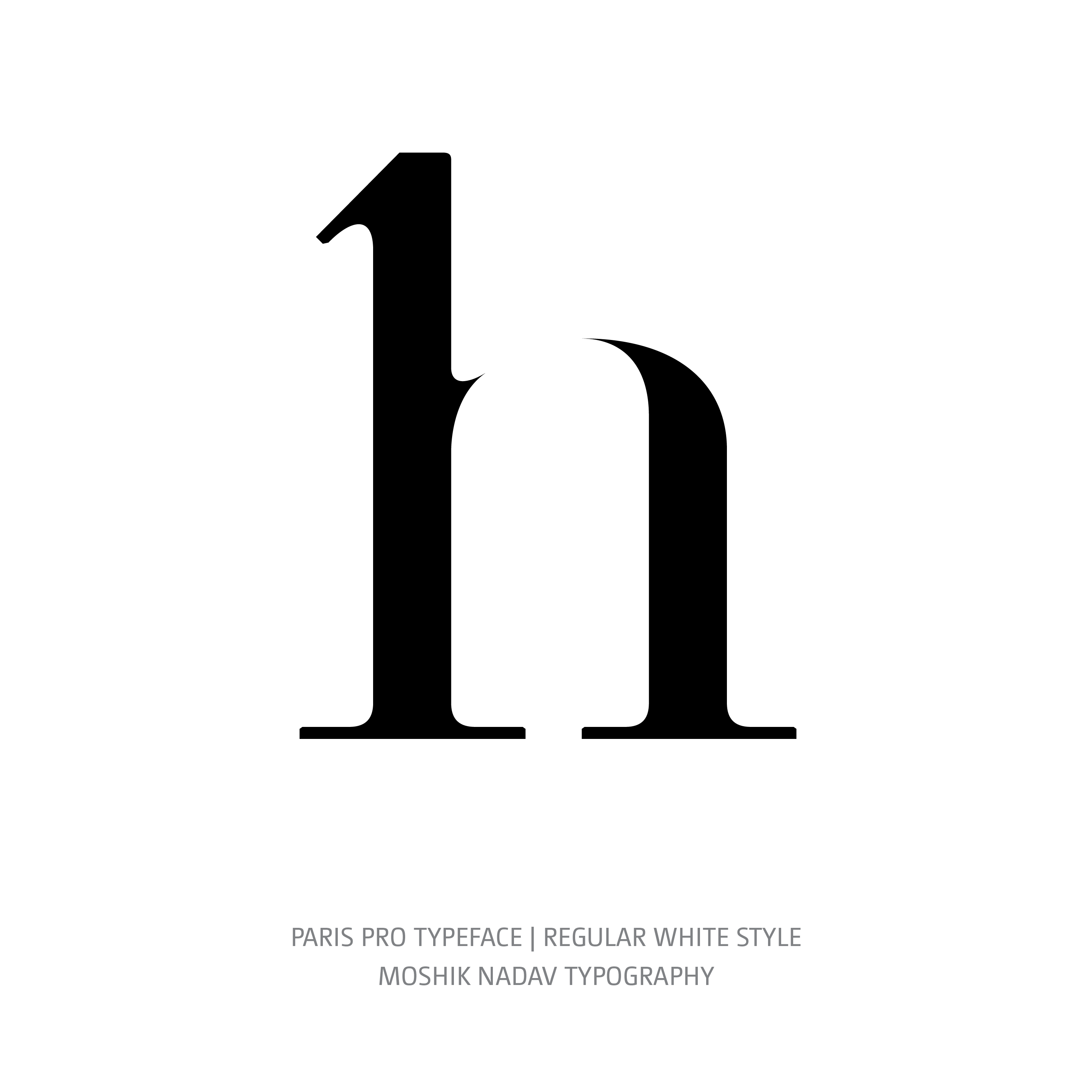 Paris Pro Typeface Regular White h