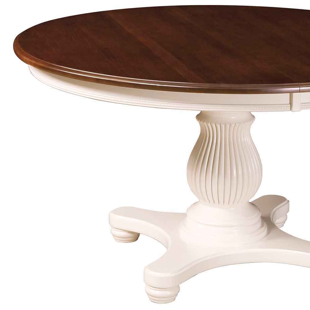 Two Tone Wethersfield Single Pedestal Country White and Tavern on Cherry