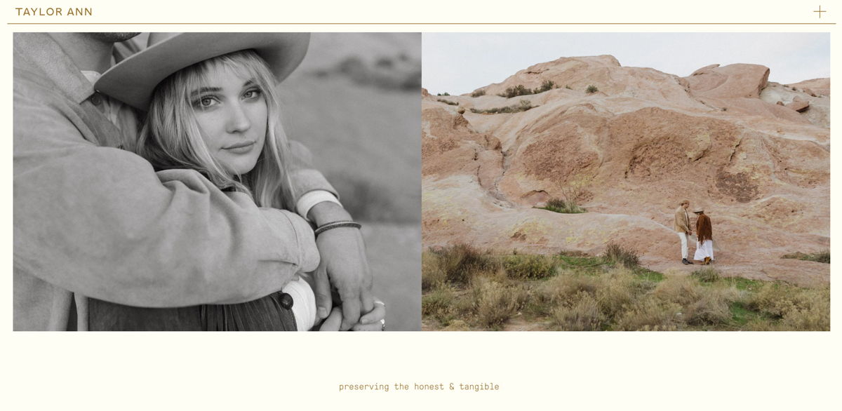 Screenshot of Taylor Ann, from the photography websites collection.