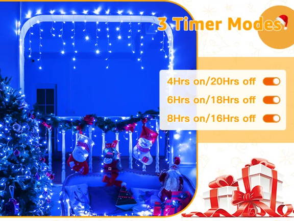 Features of Ollny's 720 leds multicolor icicle lights