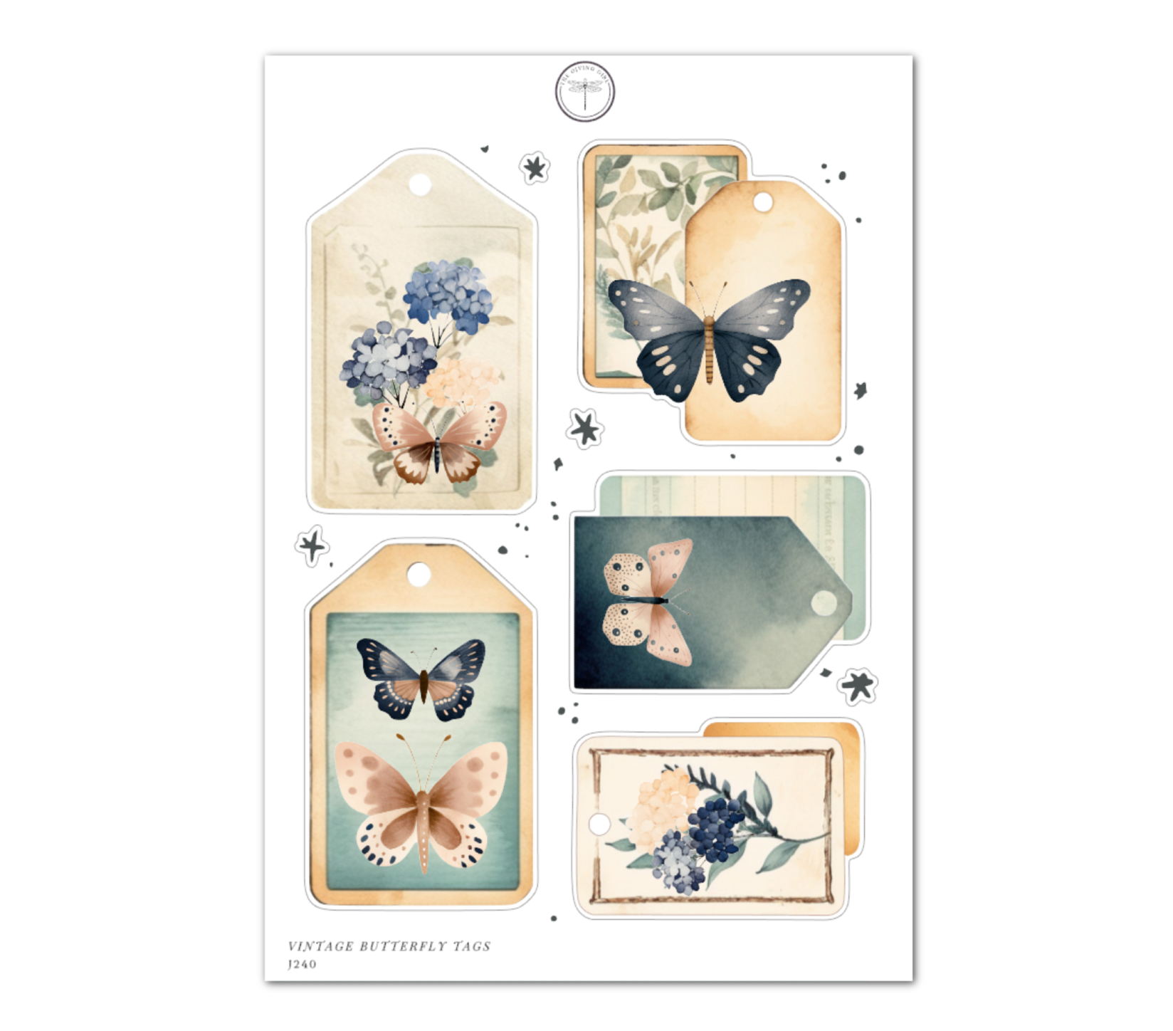 Vintage Butterfly Tags – The Giving Girl