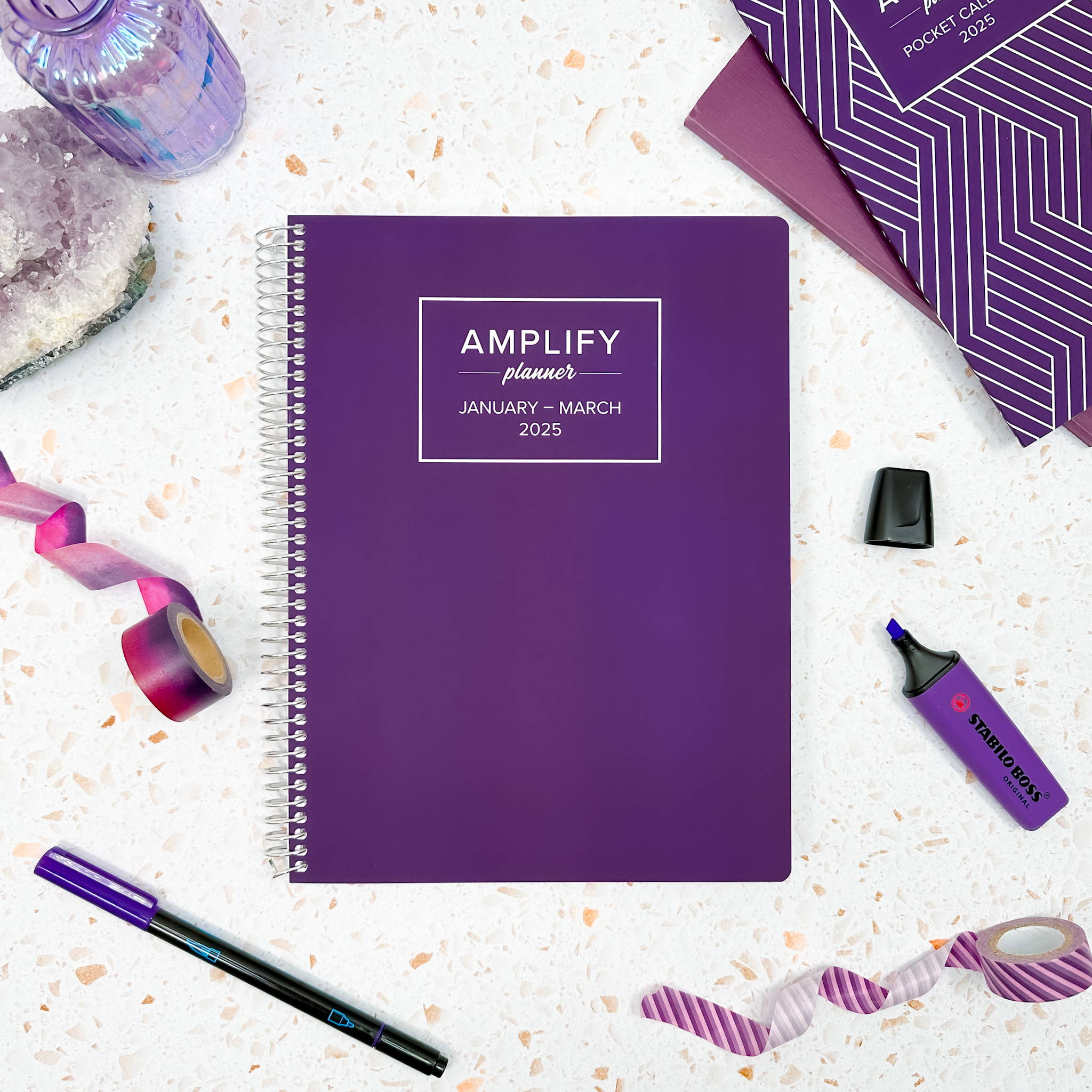 amplify planner 2025 daily planner in purple