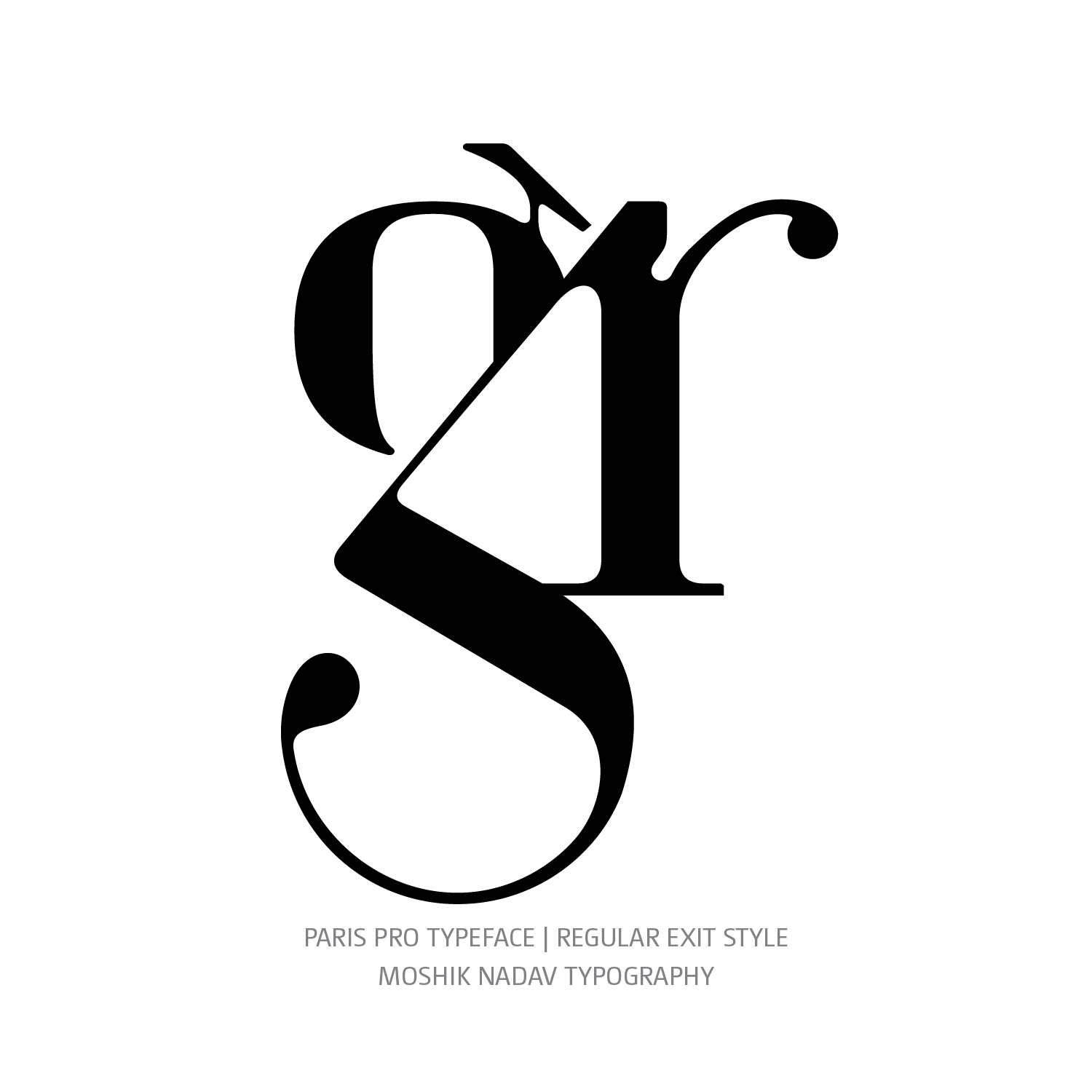 Paris Pro Typeface Regular Exit gr ligature