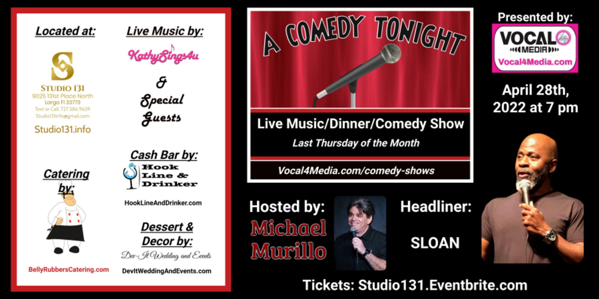 A Comedy Tonight with SLOAN and Host Michael Murillo promotional image