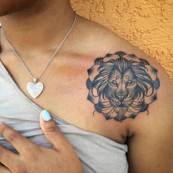 Tatouage Lion Epaule Femme