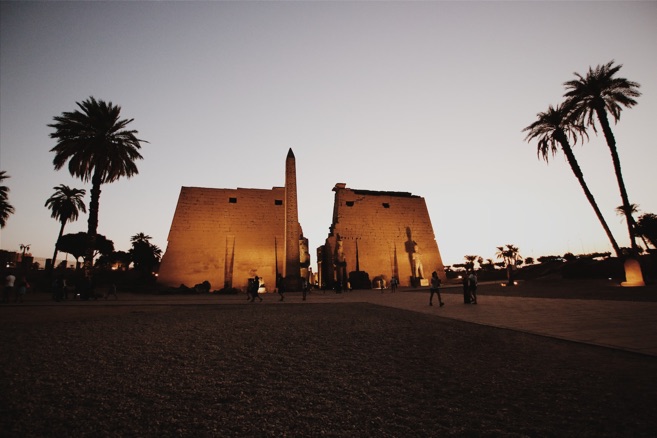 The Luxor Temple at night