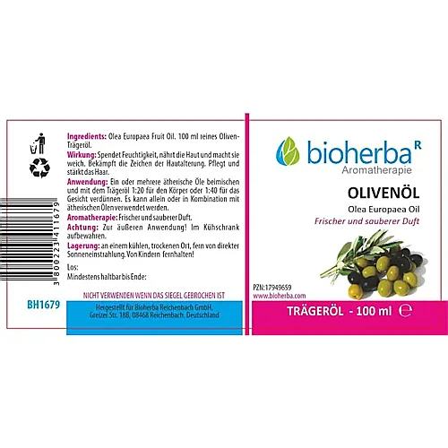 Olivenöl Olea Europaea Fruit Oil Reines Trägeröl 100 ml