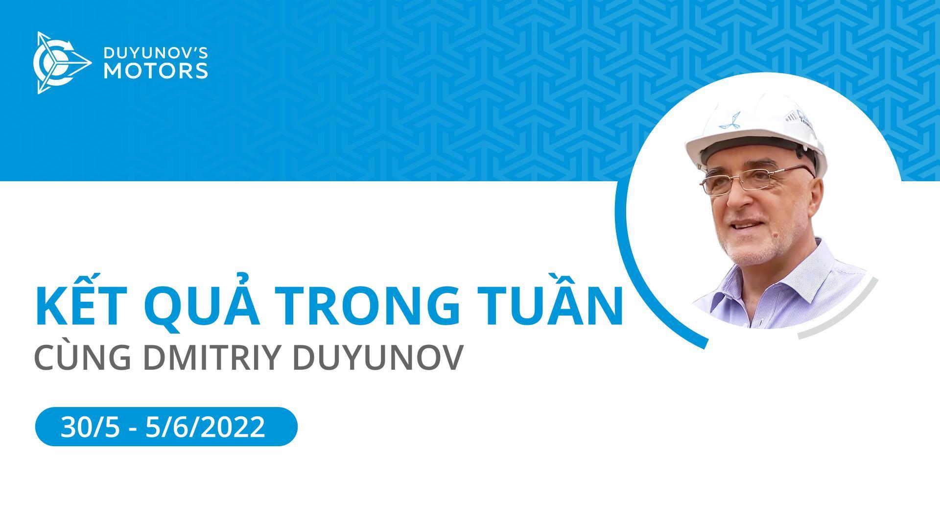 Kết quả trong tuần của dự án "Động cơ của Duyunov"