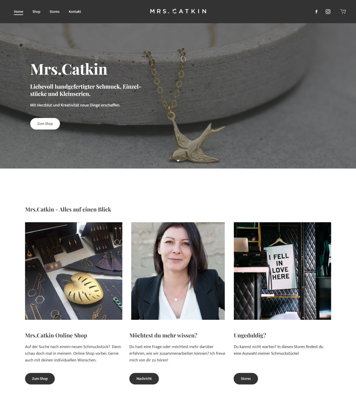 Screenshot of Mrs. Catkin , from the jimdo websites collection.