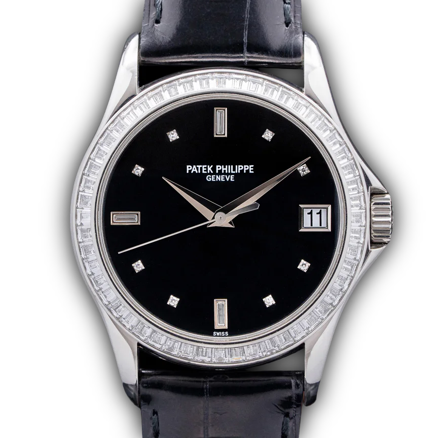 Black Dial With Index and Diamond Hour Markers, image 1 Black Dial With Index and Diamond Hour Markers, image 1