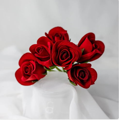 Red Velveteen Bud - Realistic Artificial Flowers - Image 3