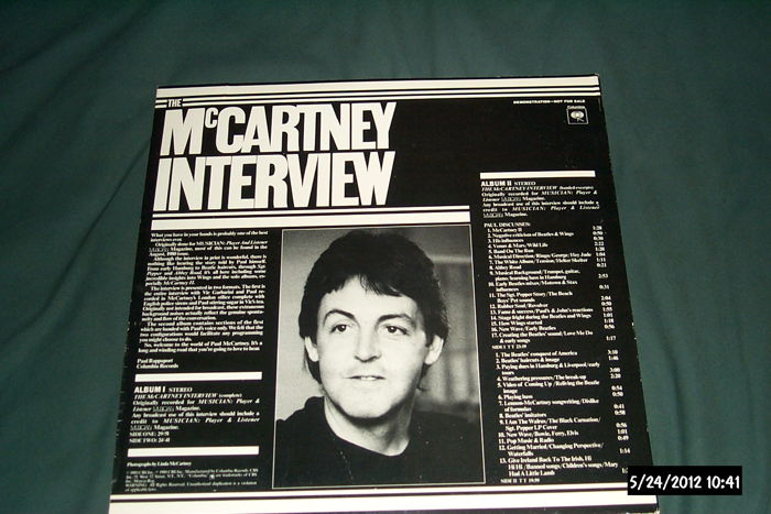 Paul McCartney - The McCartney Interview 2 LP White Lab...