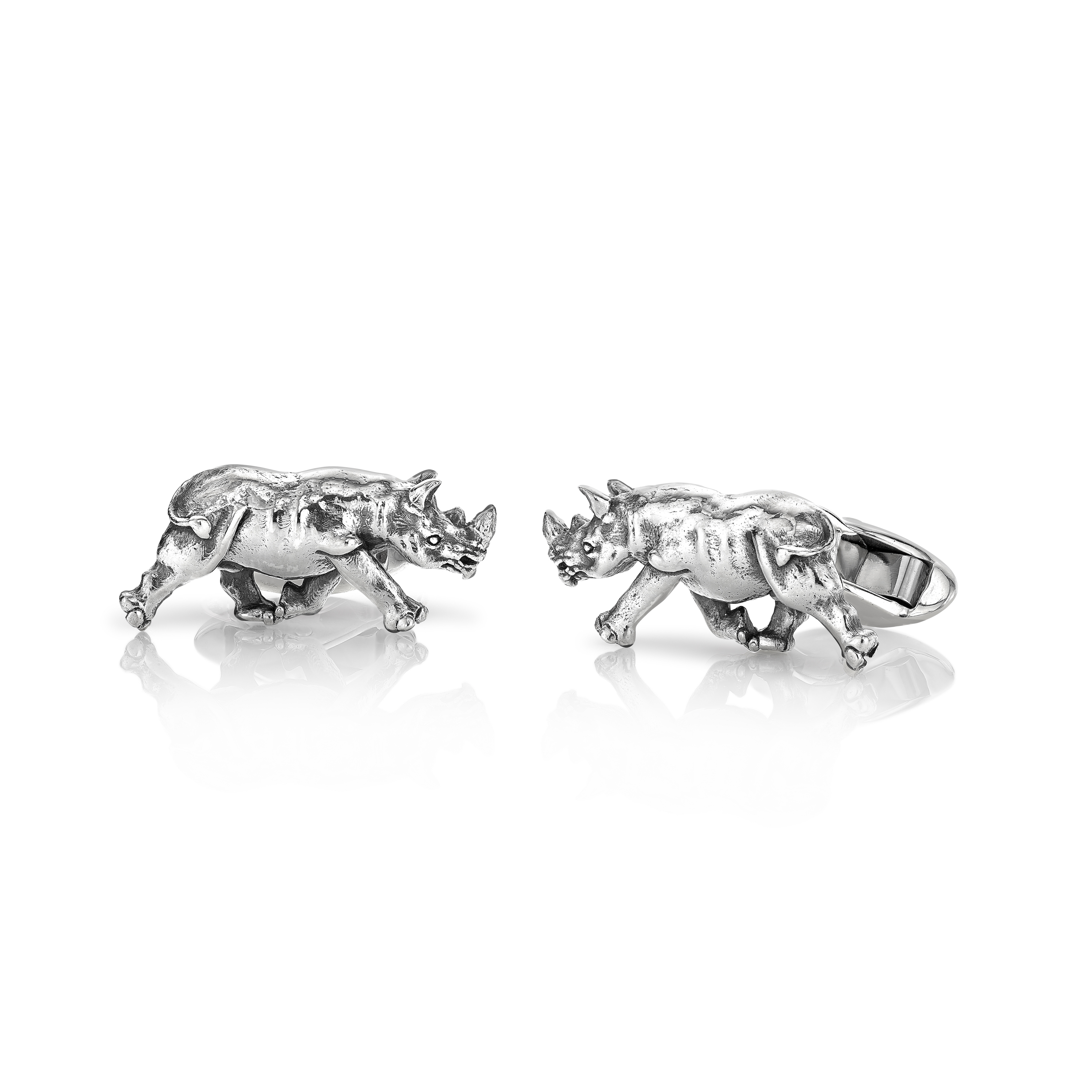 Papa Rhino Cufflinks in Sterling Silver