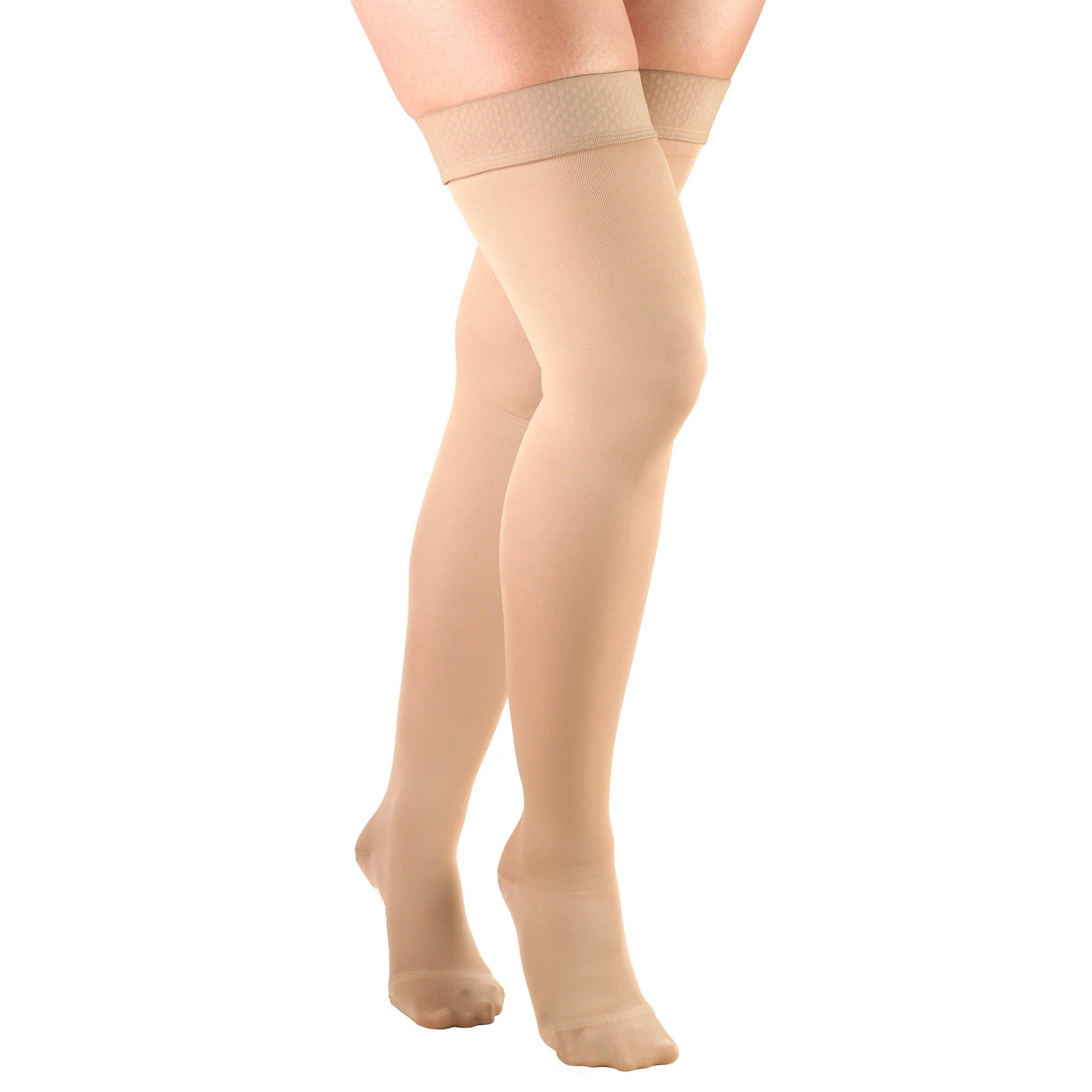 Ladies' Thigh High Closed Toe Opaque Stockings