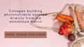 Grapefruit, carrots and baobab ingredients from Raw beauty labs vegan collagen powder in a beige net bag