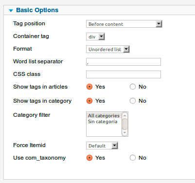 Плагин отображения тегов в Joomla - Showtags