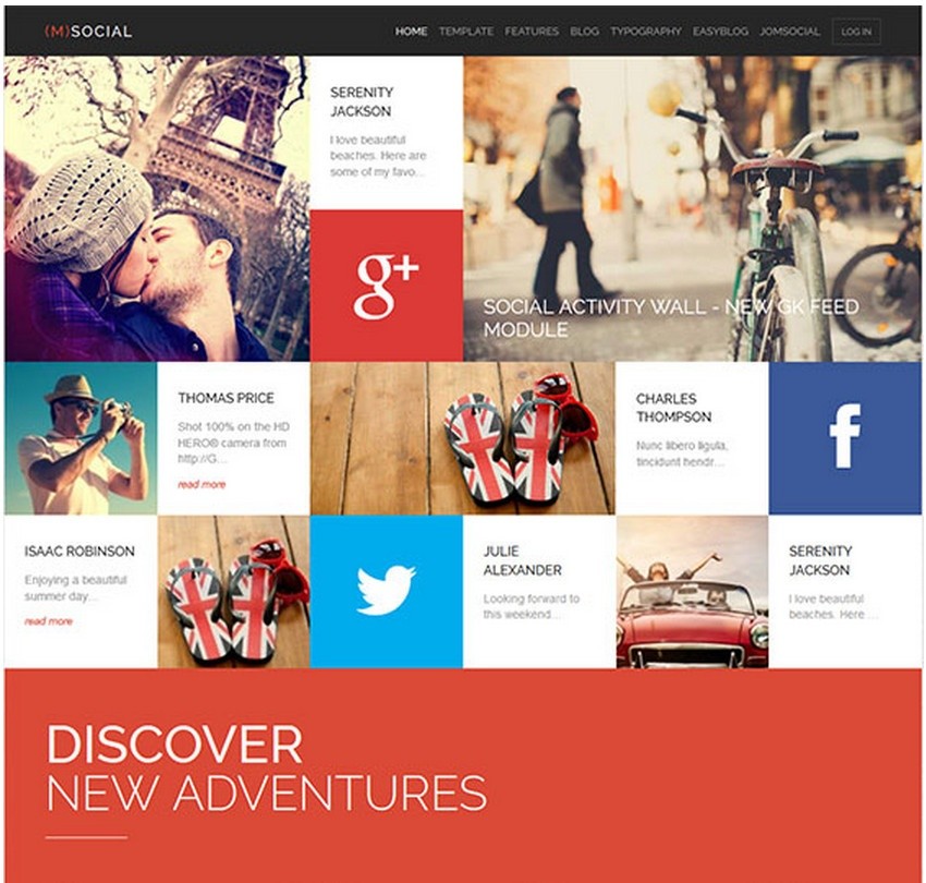(M) Social GavickPro - шаблон для CMS Joomla