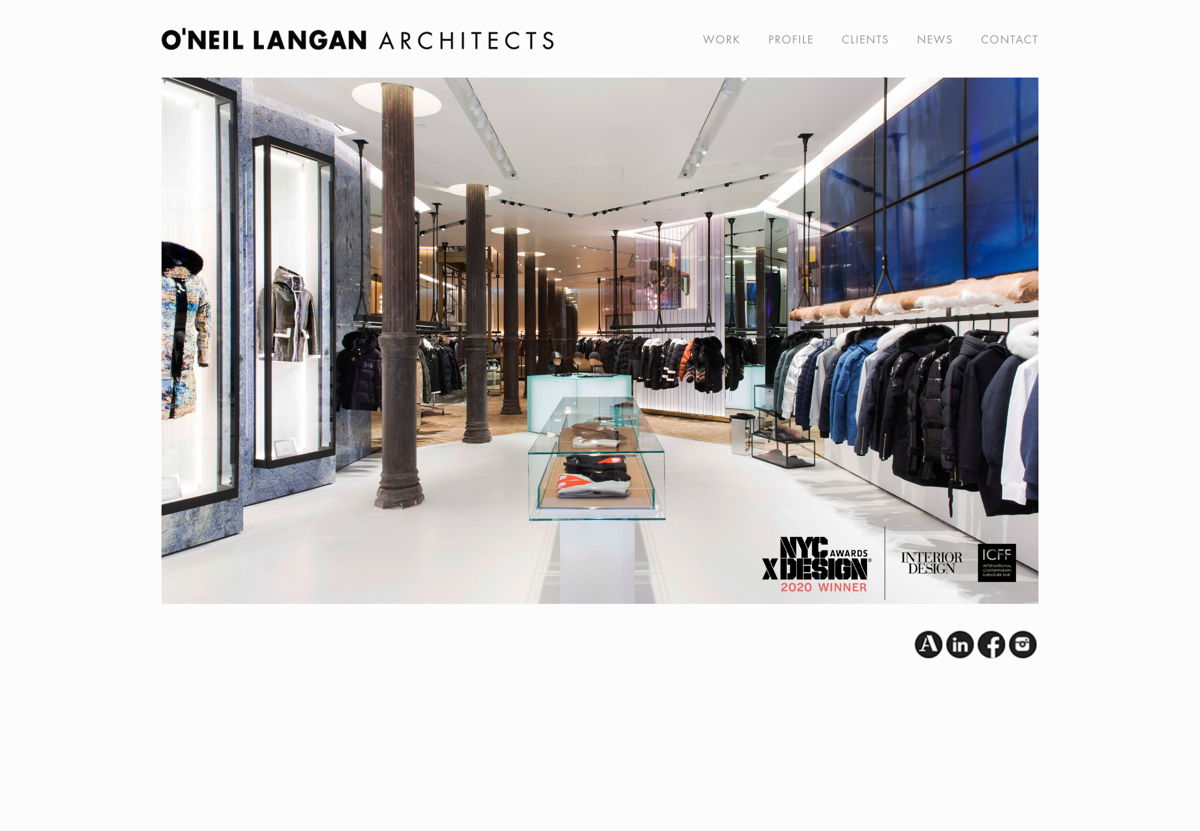 Screenshot of O'Neil Langan, from the architecture portfolios collection.