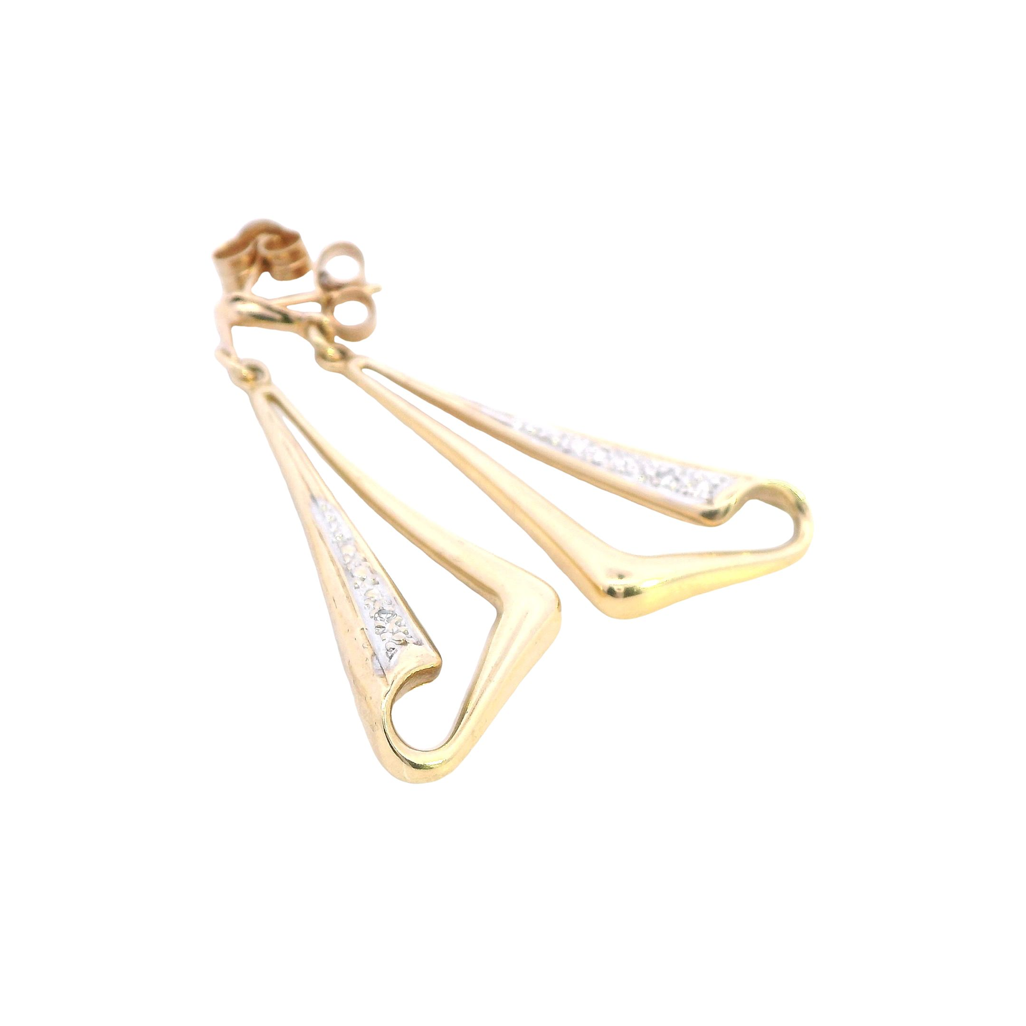 Diamond Stud Drop Earrings - Image 3