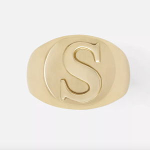 Blue Pheasant Clark Gold Napkin Ring-Letter S
