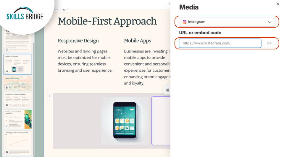 URL or embed code
