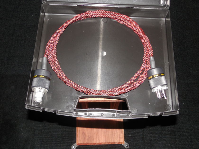9' Silver/Rhodium 12 AWG Power cord woven 12 AWG ACROLINK CRYO Treated Plugs