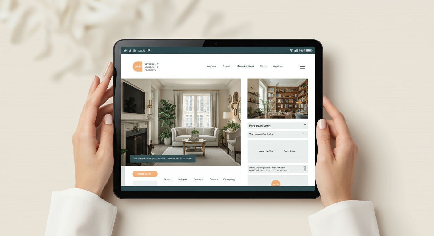 A digital marketing display showing a Streeterville property campaign across multiple luxury platforms. The elegant presentation includes professional photography, neighborhood highlights, and targeted messaging that resulted in multiple qualified showings within the first week of listing.
