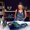 Gorgeous DANCING SPLASH Acrylic Pour Painting with Olga Soby