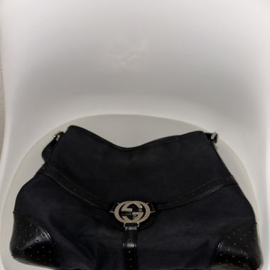 Gucci Black Canvas Reins schulter Tasche