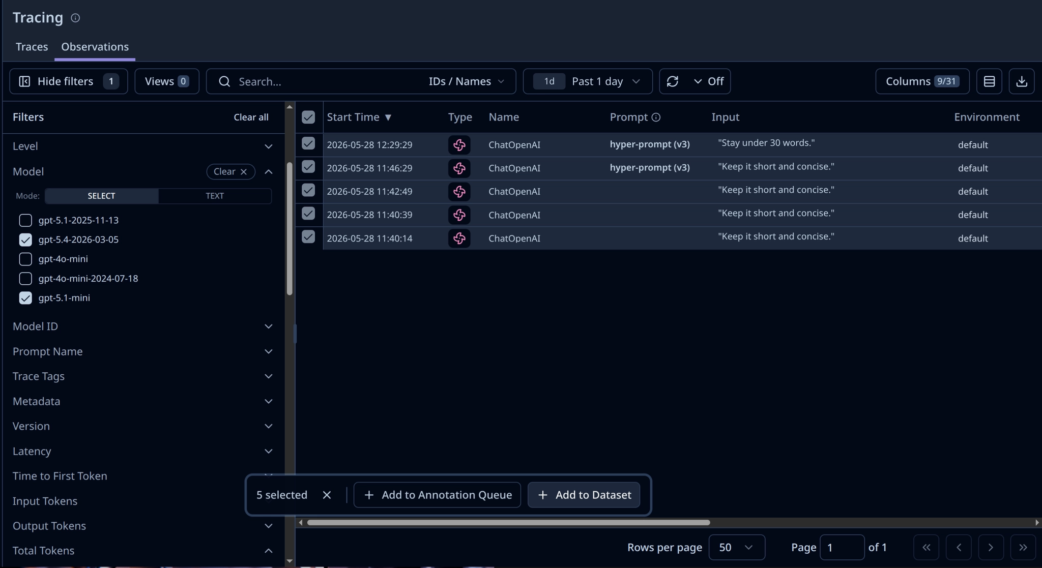 Batch add observations