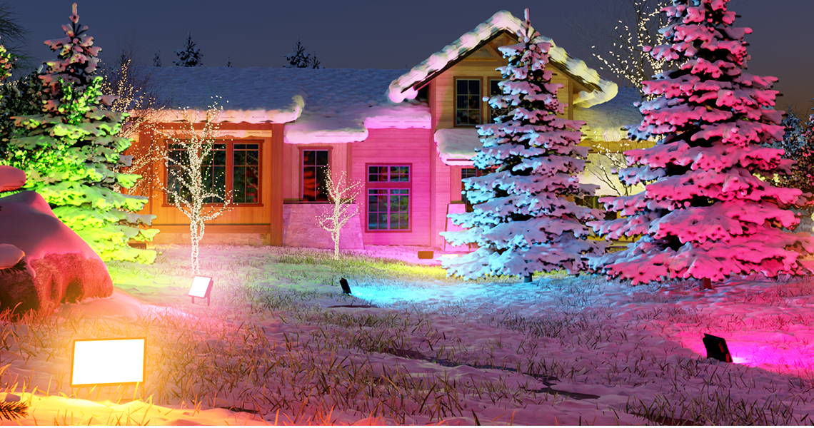 100W Bluetooth Multi Color RGBW Flood Lights for Christmas