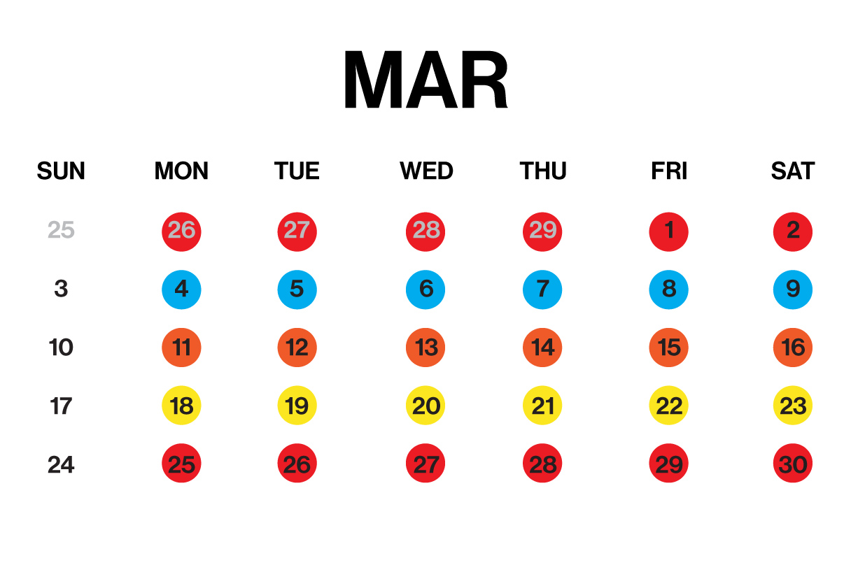 Weekly Menu Rotation (March)  每週菜單 (3月)
