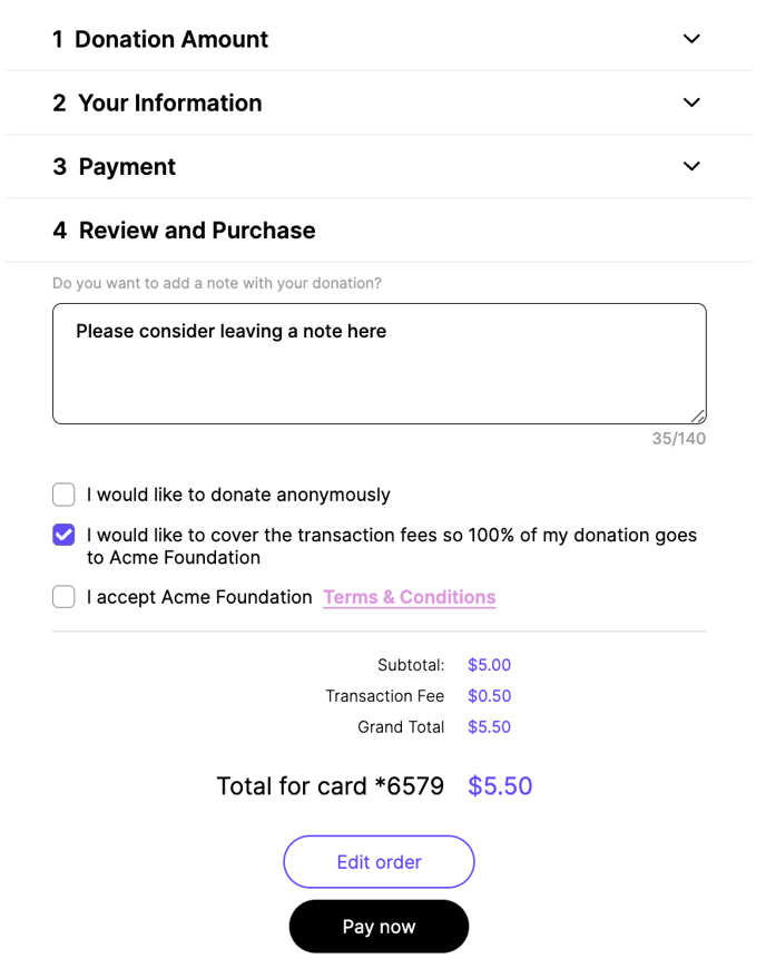cover fees